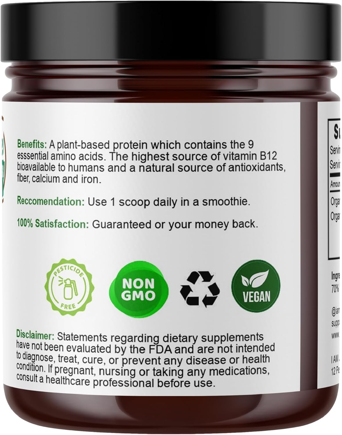 Water lentil protein powder (aka duckweed)