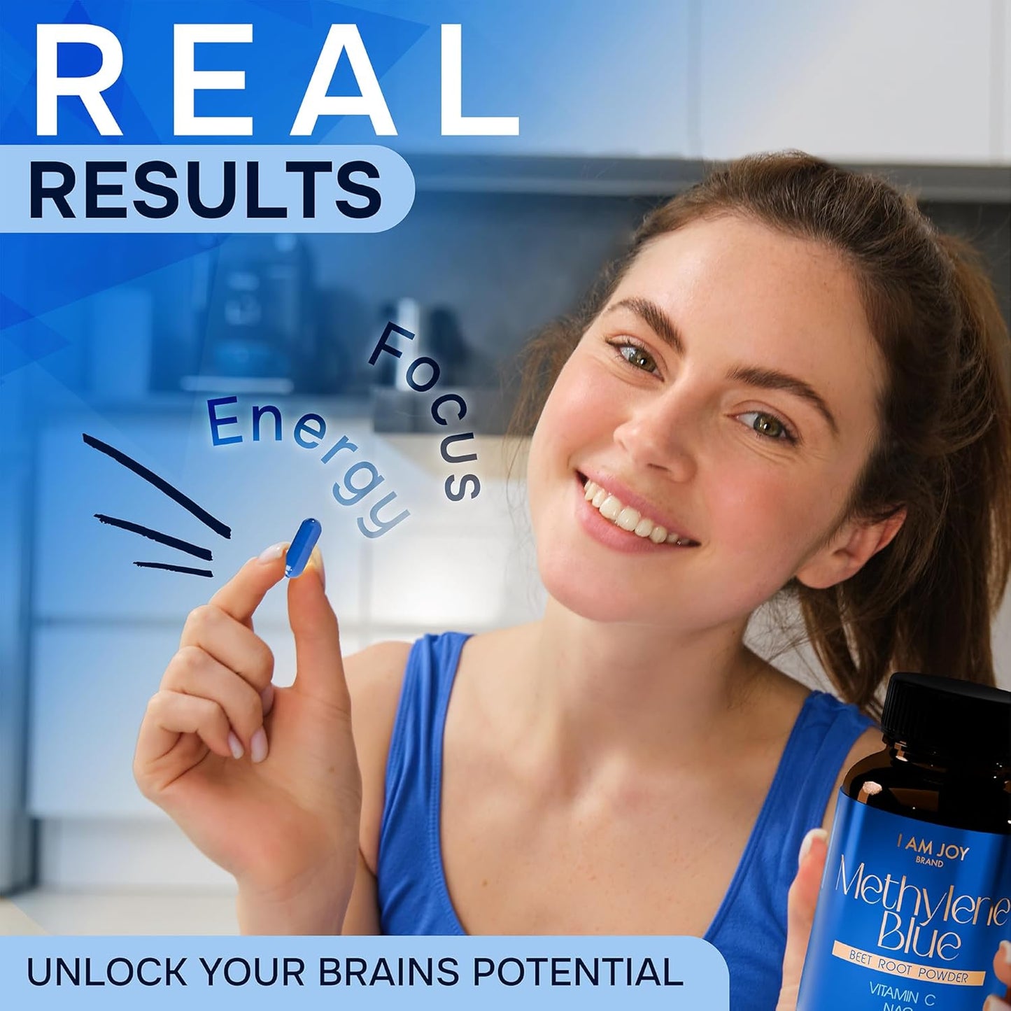 Blue Methylene Capsules with NAC, Vitamin C, Beet Root Powder